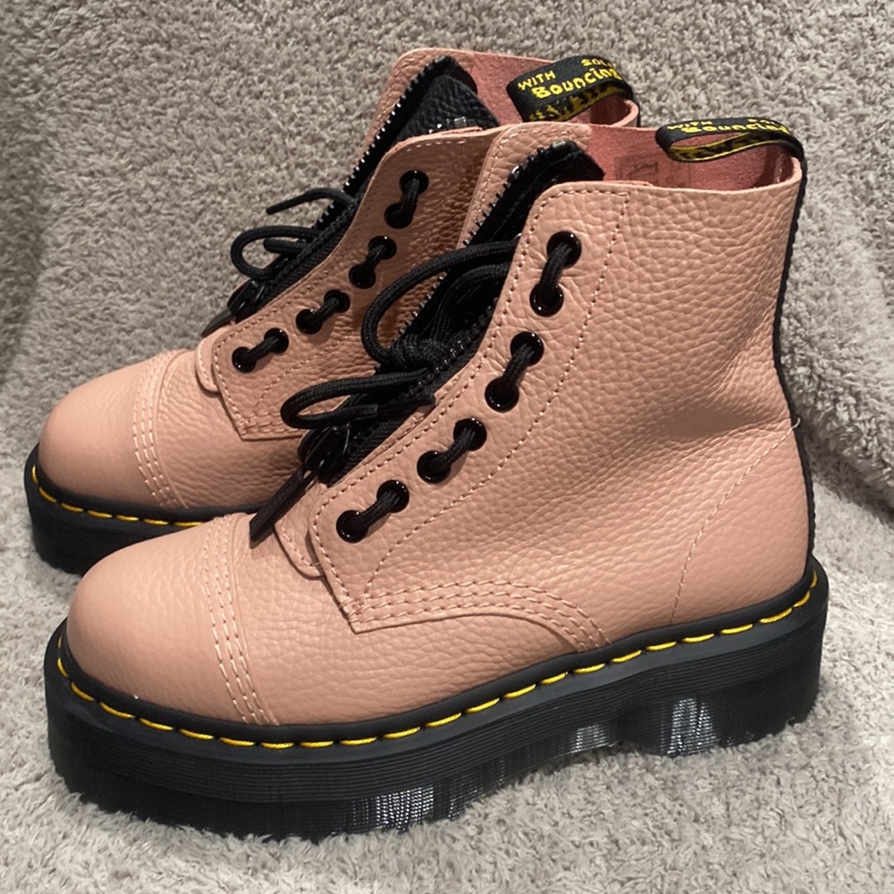 Sinclair Milled Nappa Leather Platform Boots - image 3